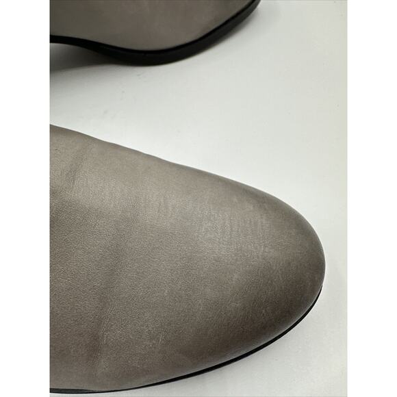 Clarks Elvina Dawn Gray Taupe Soft Leather Distress Booties 10 Western 20-01 - Picture 4 of 10